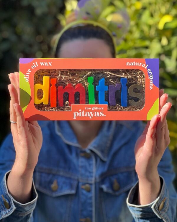 Giant Custom Name Gift Set _XL Olive Oil wax Crayons