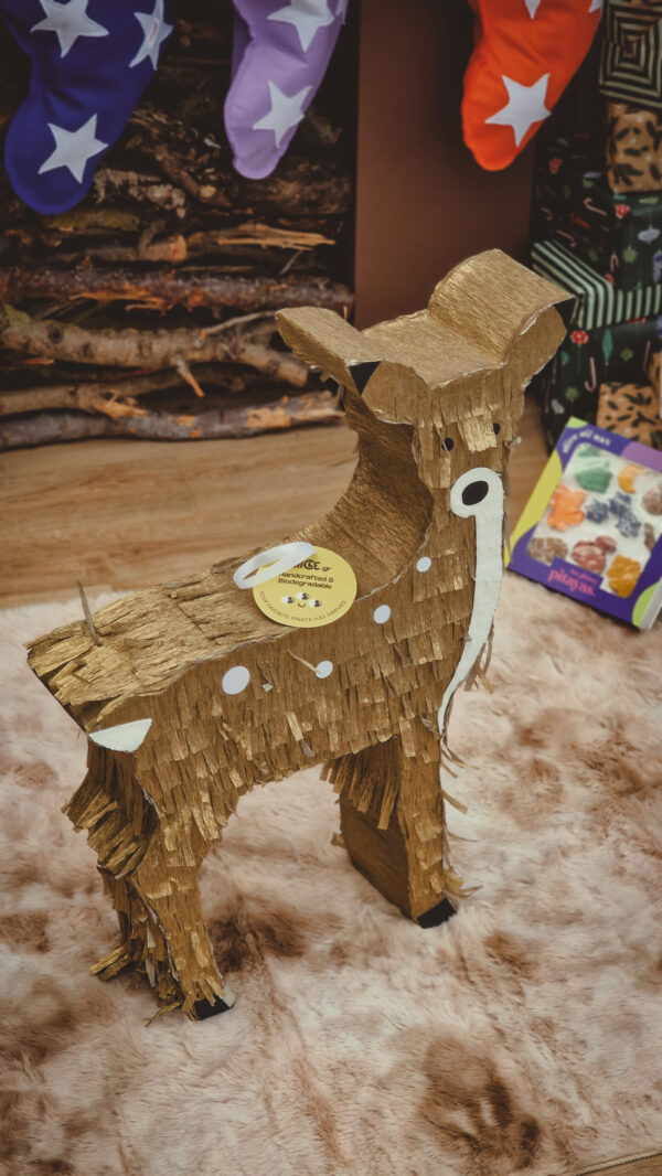 Handcrafted Pinata Reindeer_Gold