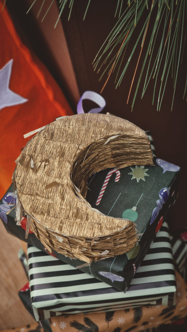 Handcrafted Mini Pinata Moon_Gold
