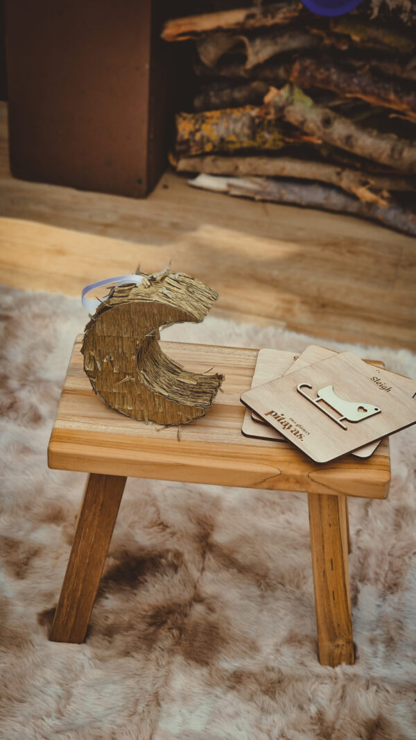 Handcrafted Mini Pinata Moon_Gold - Image 2