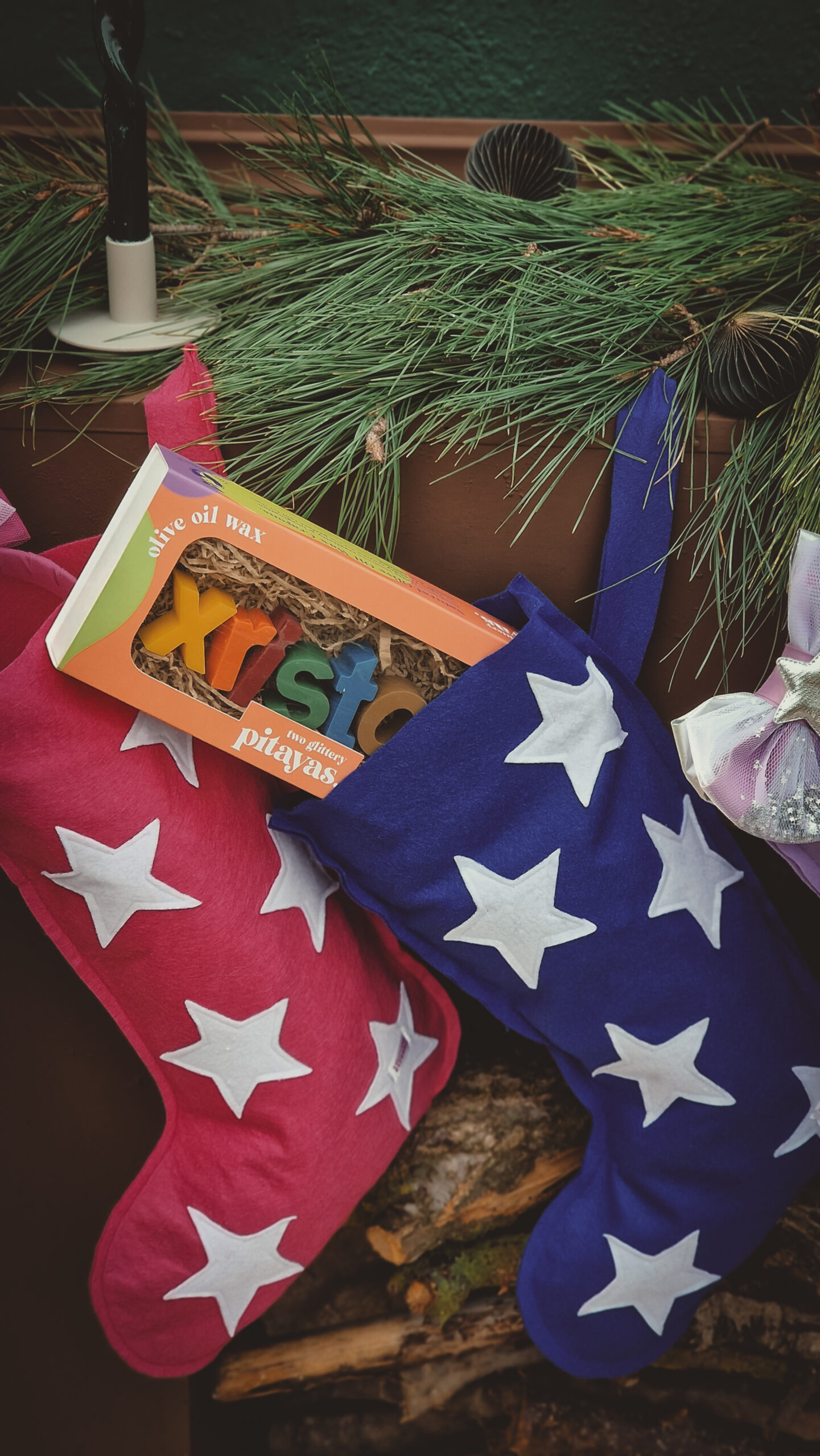 Handcrafted XL Felt Stocking_ Blue - Image 2