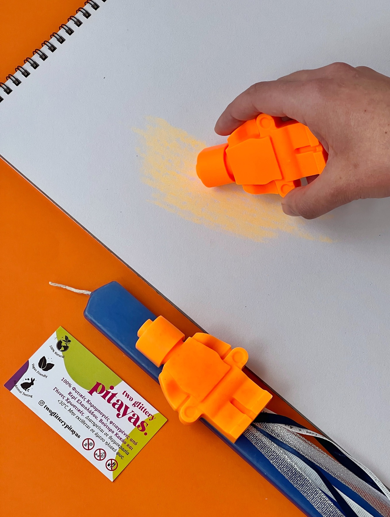 Easter Candle XL Crayon -"Robot Mood" - Image 5