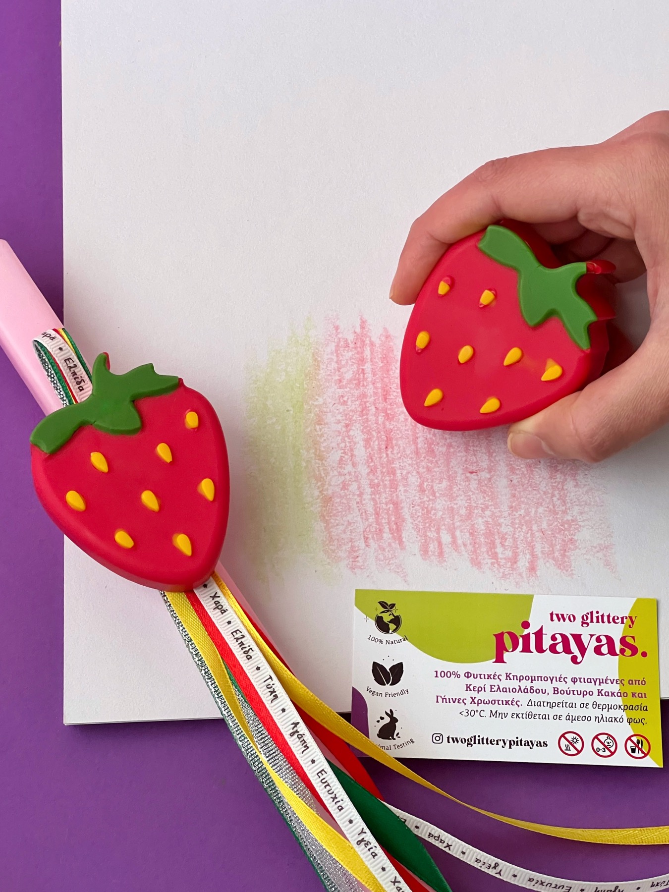 Easter Candle XL Crayon -"Yummy Strawberry" - Image 5