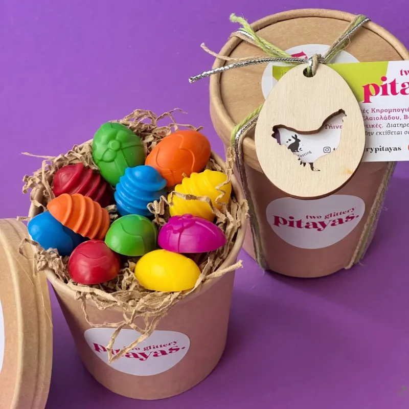 Pot of 16 Mini Size Crayons_"Easter Eggs"