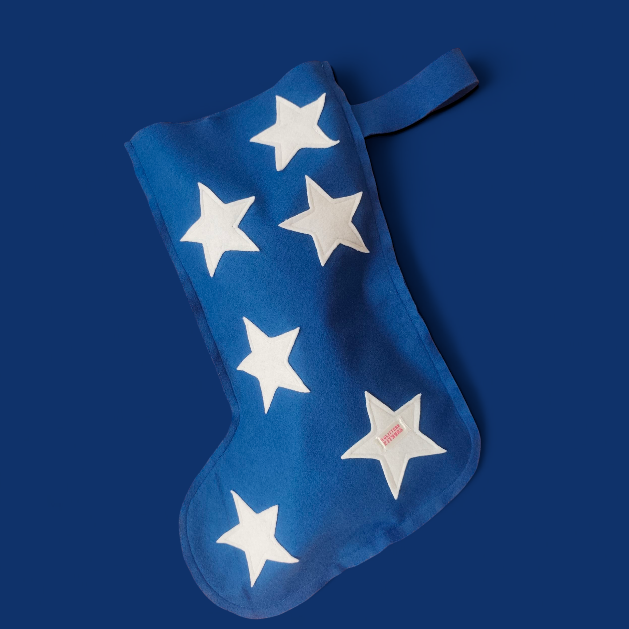 Handcrafted XL Felt Stocking_ Blue