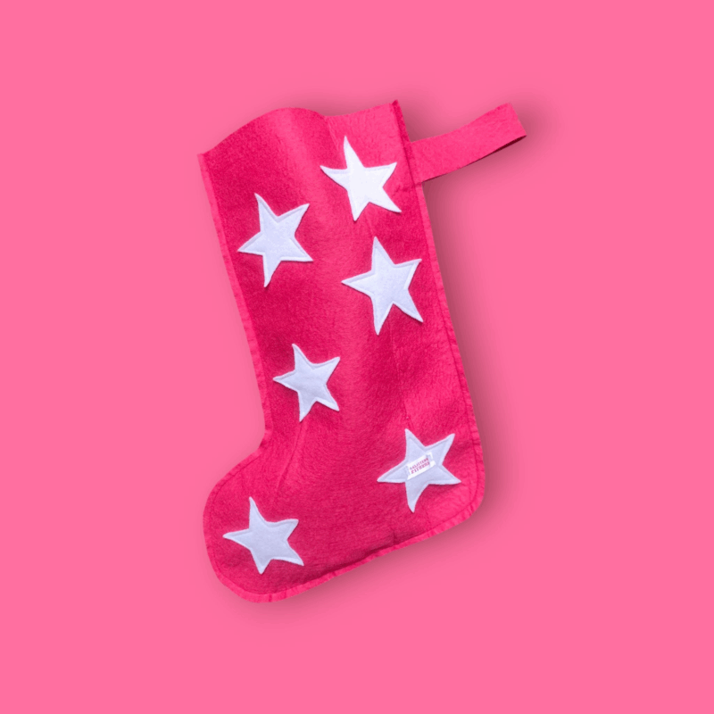 Handcrafted XL Felt Stocking_Fuscia