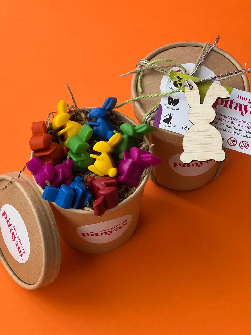 Pot of 16 Mini Size Crayons -"Easter Bunnies"