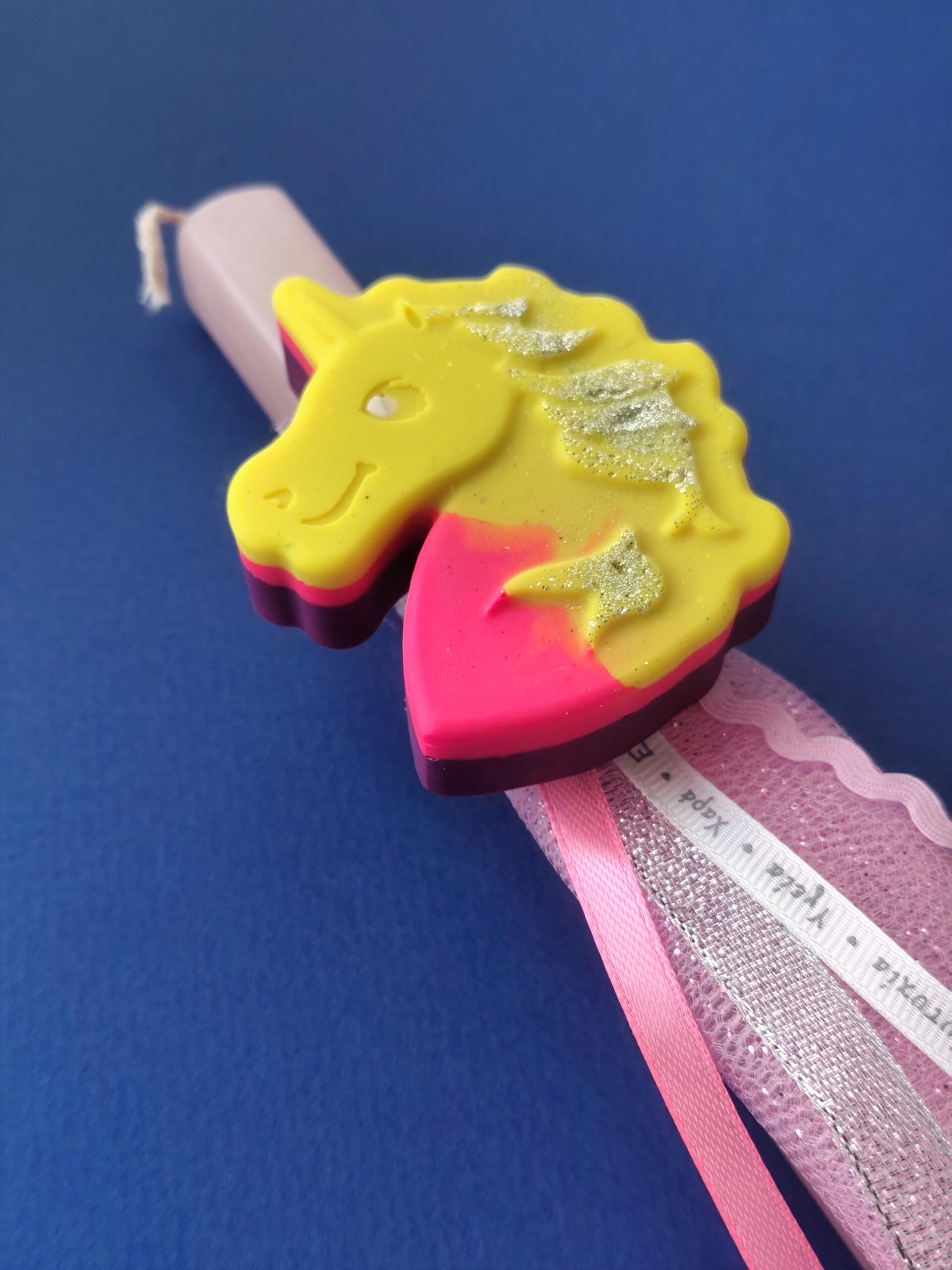 Easter Candle XL Crayon -"Unicorn"