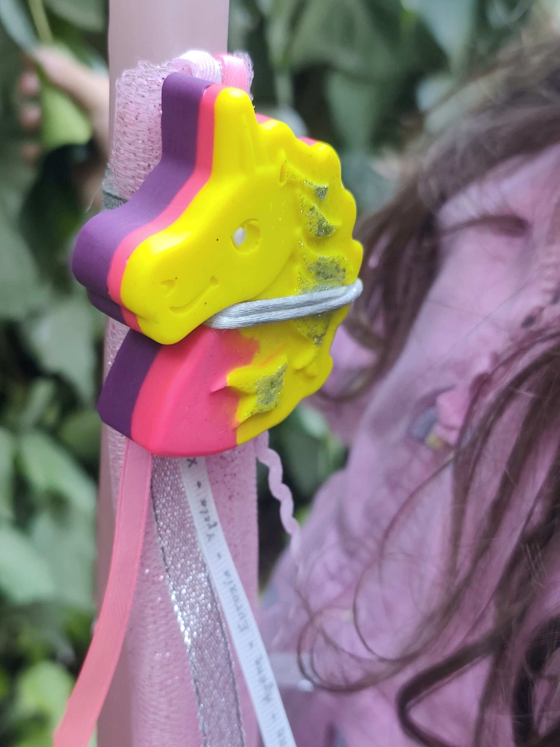 Easter Candle XL Crayon -"Unicorn" - Image 3