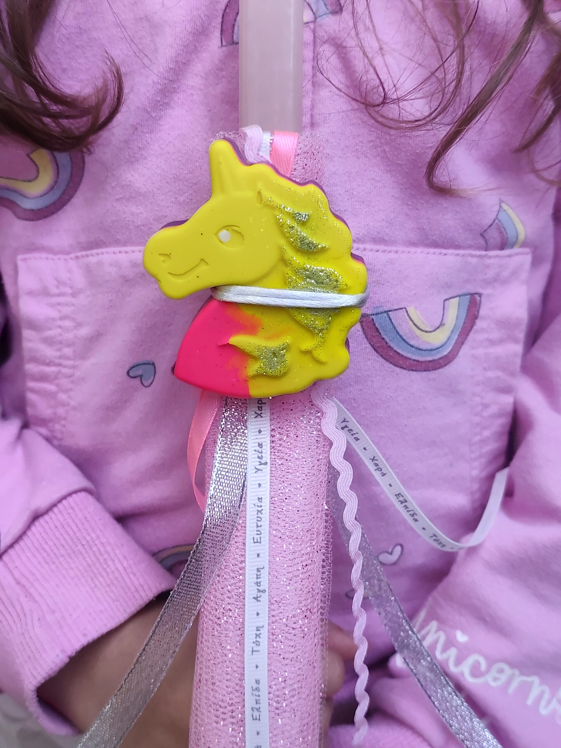 Easter Candle XL Crayon -"Unicorn" - Image 2